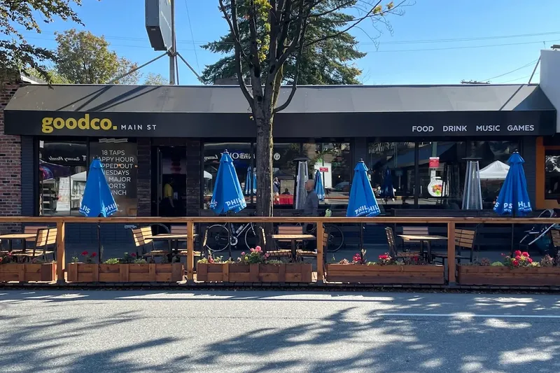 The storefront and street-side patio at Good Co Main Street.