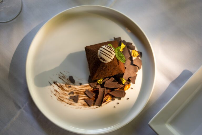 A plated chocolate dessert pictured on La Terrazza's official website.